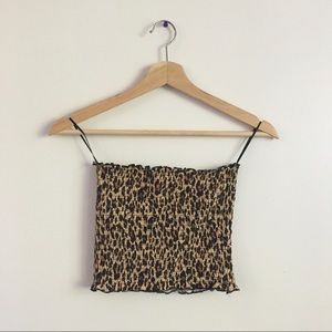 NWOT - Leopard Crop Top